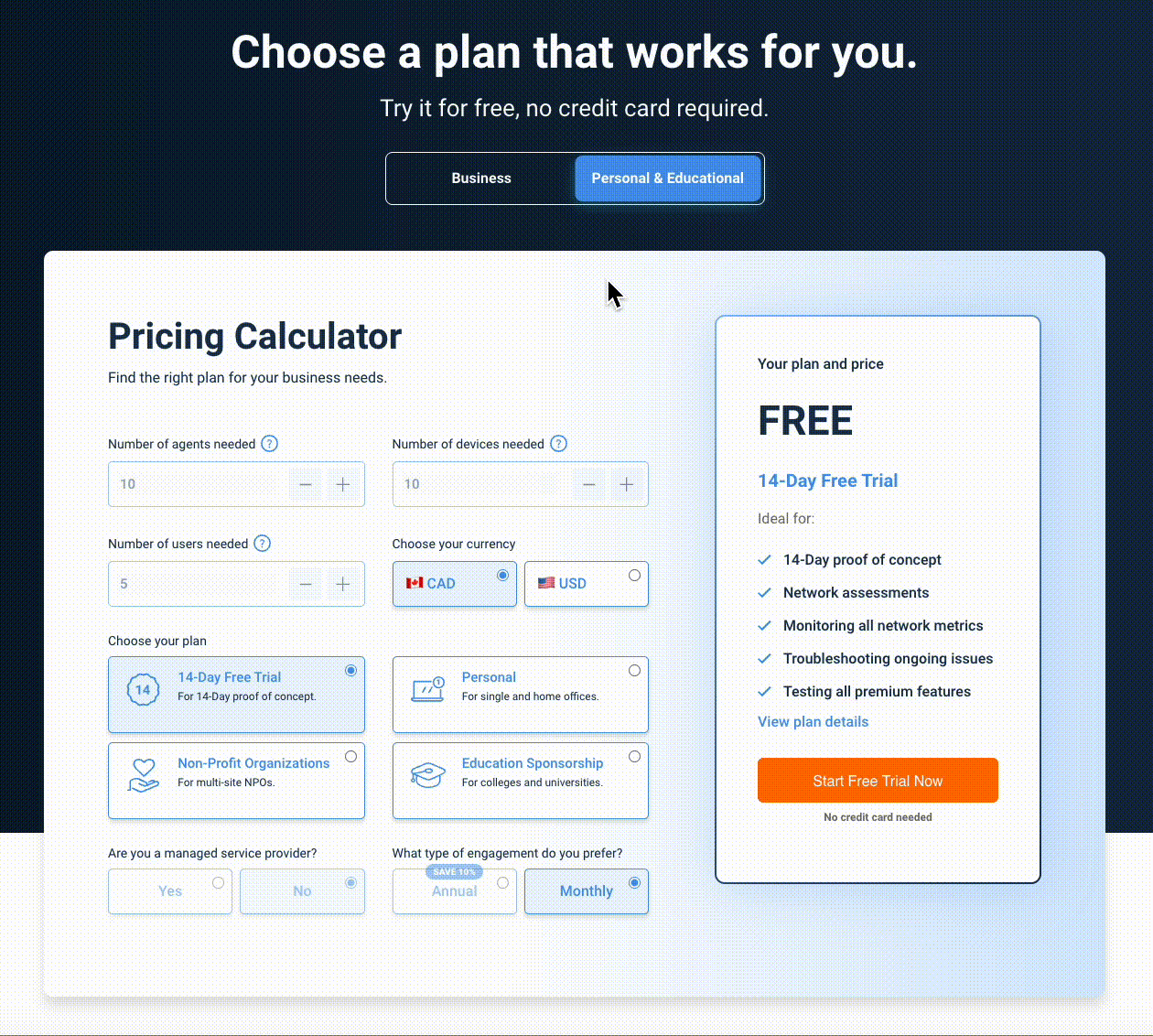 Obkio Pricing Calculator